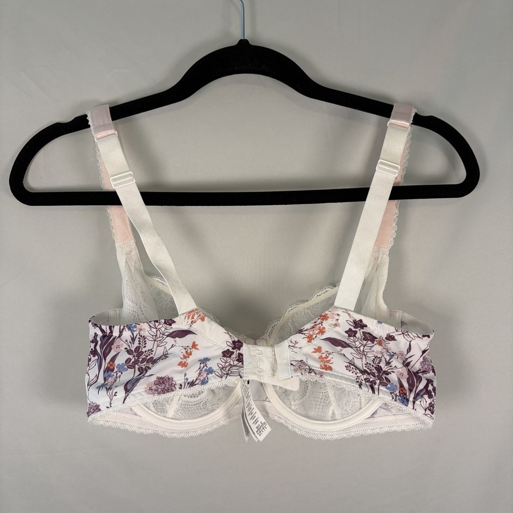 Aubade Paris 34D Comfort Full Cup Underwire Bra Sheer Lace Lingerie Floral NWOT - Picture 5 of 11